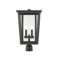 Z-Lite Seoul 2 Light Outdoor Post Mount Fixture, Oil Rubbed Bronze & Clear 571PHBR-ORB